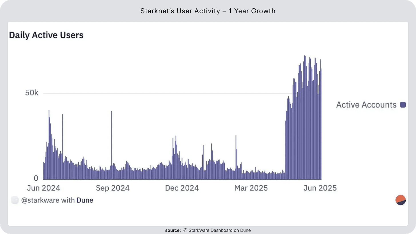 starknet user activity 1 year growth