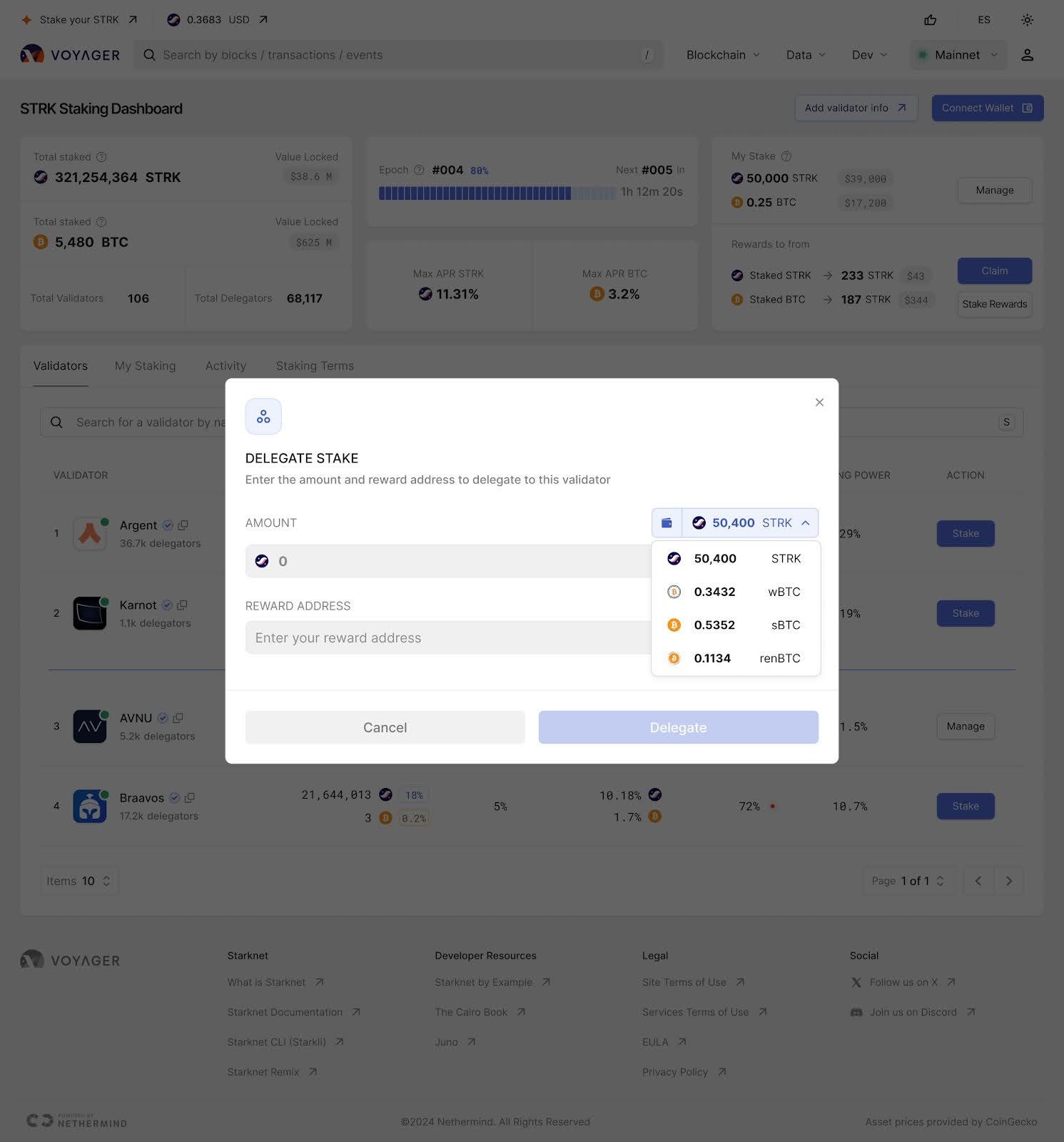 Bitcoin Staking on Starknet: User Guide