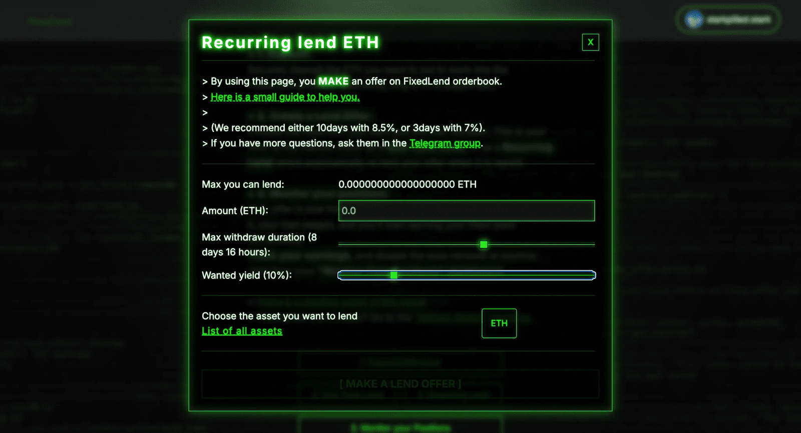 FixedLend (Lending & Borrowing)